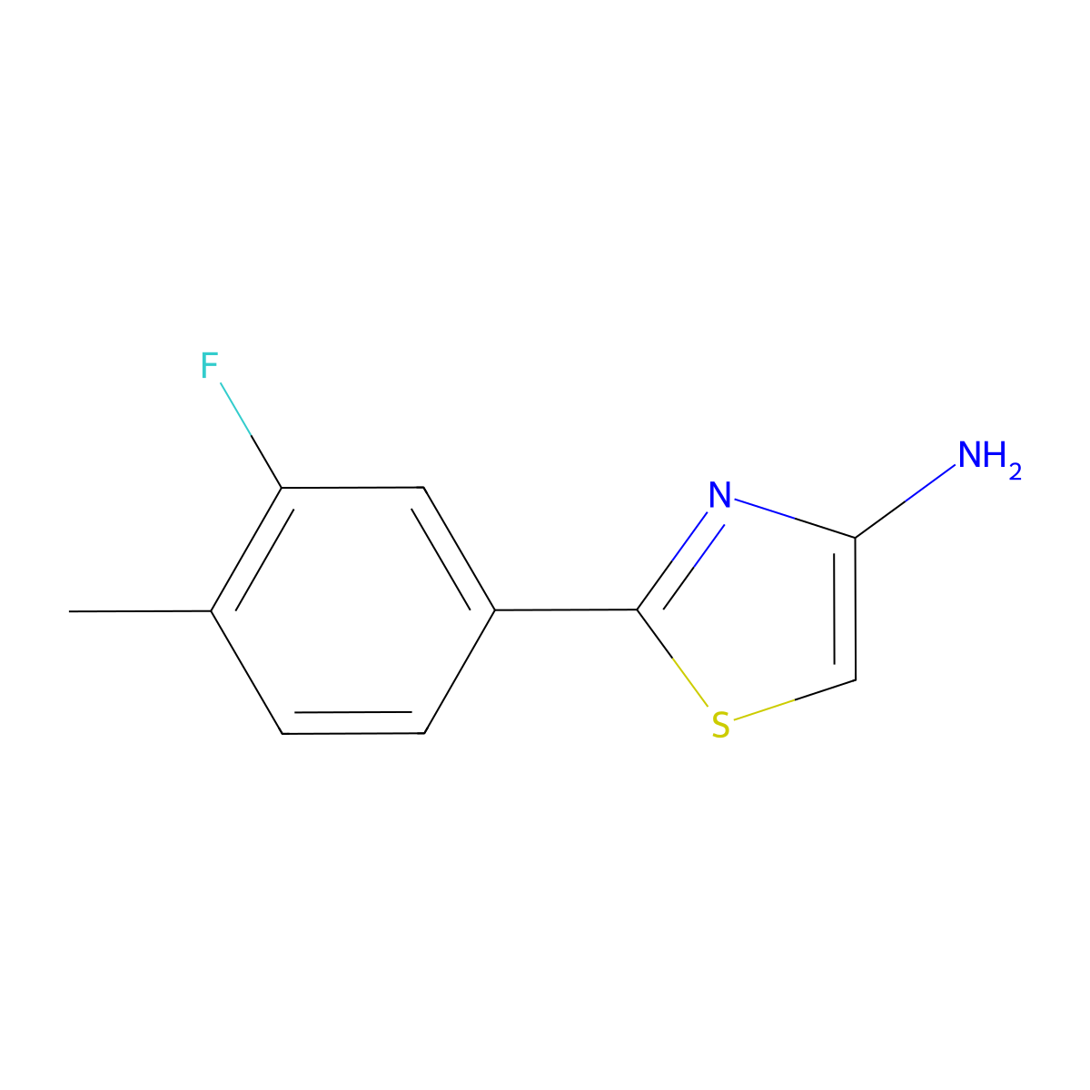 2-(3-Fluoro-4-methylphenyl)thiazol-4-amine molecular structure, CAS 1549002-58-5