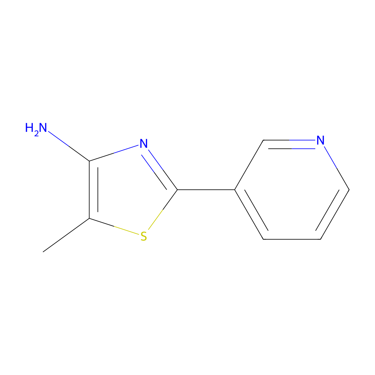 5-Methyl-2-(pyridin-3-yl)-1,3-thiazol-4-amine molecular structure, CAS 1549002-82-5