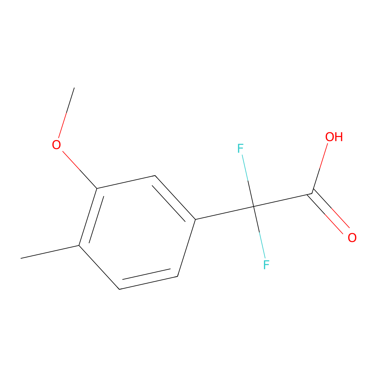 2,2-Difluoro-2-(3-methoxy-4-methylphenyl)acetic acid molecular structure, CAS 1549011-09-7