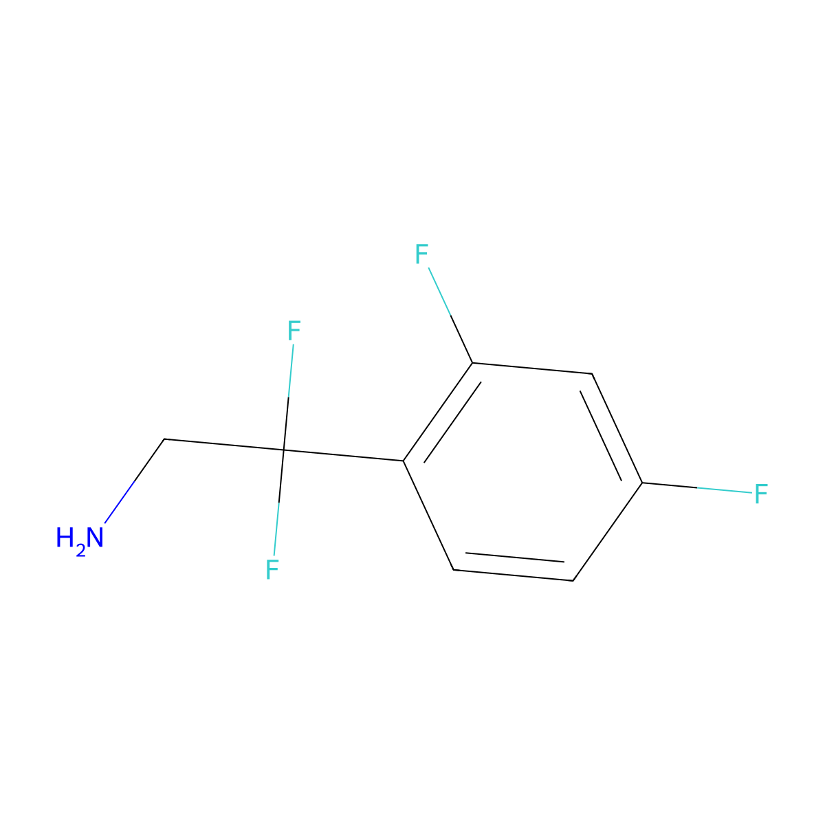 2-(2,4-Difluorophenyl)-2,2-difluoroethan-1-amine molecular structure, CAS 1549011-14-4