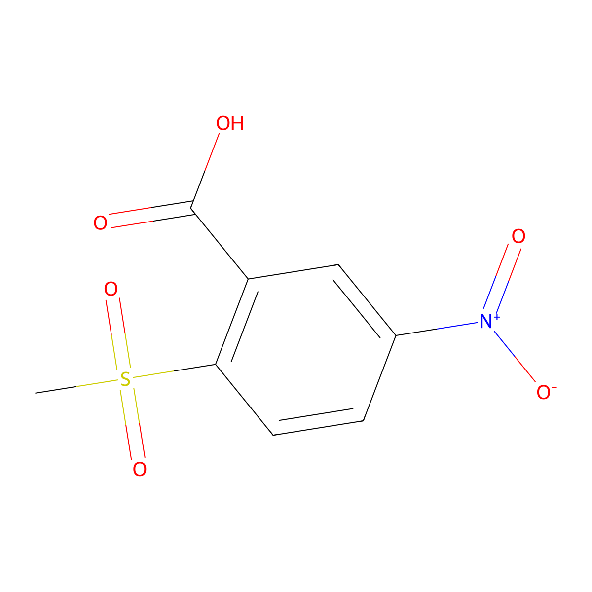 2-(Methylsulfonyl)-5-nitrobenzoic acid molecular structure, CAS 1549014-66-5