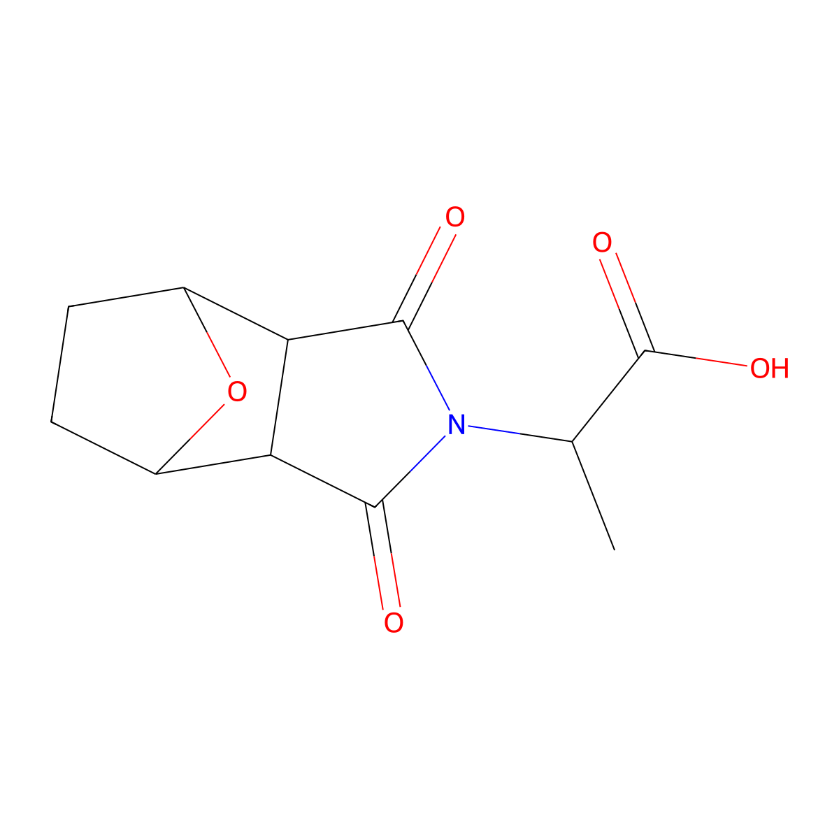 2-(1,3-Dioxohexahydro-1H-4,7-epoxyisoindol-2(3H)-yl)propanoic acid molecular structure, CAS 154902-09-7