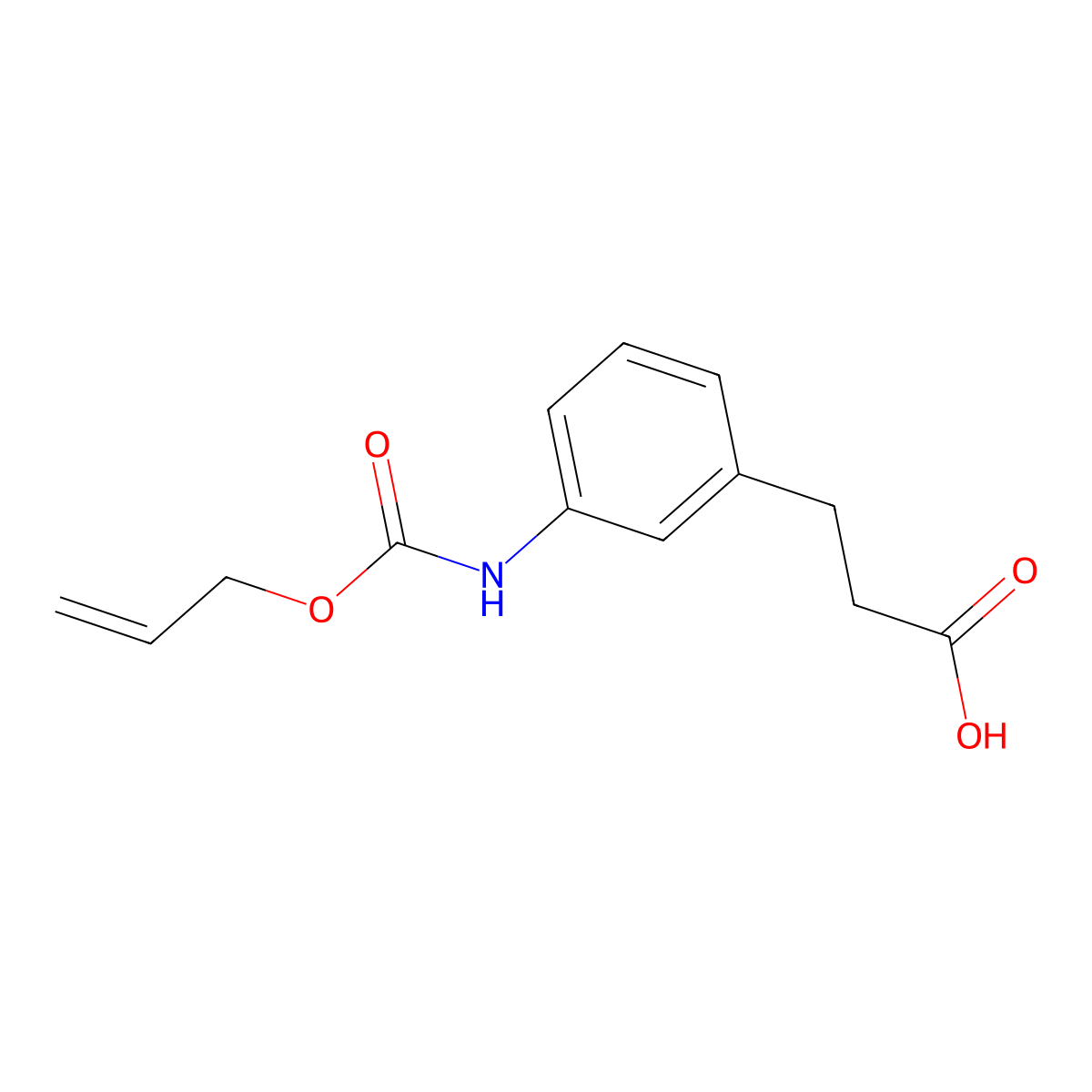 3-(3-{[(Prop-2-en-1-yloxy)carbonyl]amino}phenyl)propanoic acid molecular structure, CAS 1549020-48-5