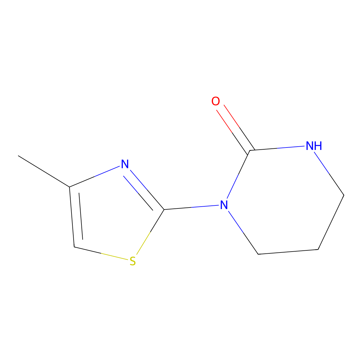 Tetrahydro-1-(4-methyl-2-thiazolyl)-2(1H)-pyrimidinone molecular structure, CAS 1549021-14-8