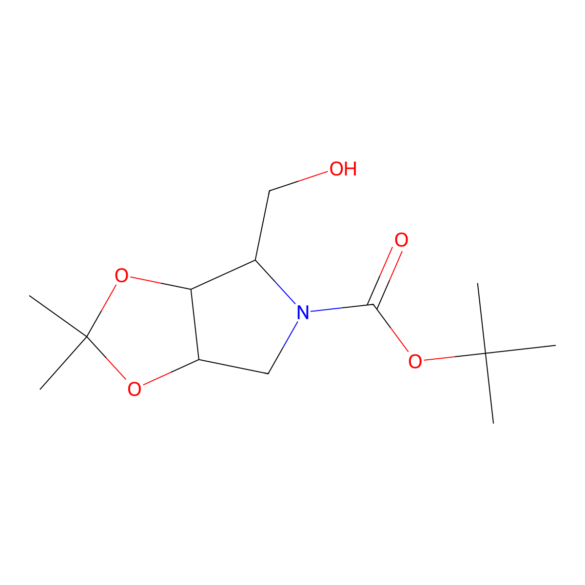 (3aR,4R,6aS)-tert-butyl 4-(hydroxymethyl)-2,2-dimethyldihydro-3aH-[1,3]dioxolo[4,5-c]pyrrole-5(4H)-carboxylate molecular structure, CAS 154905-24-5
