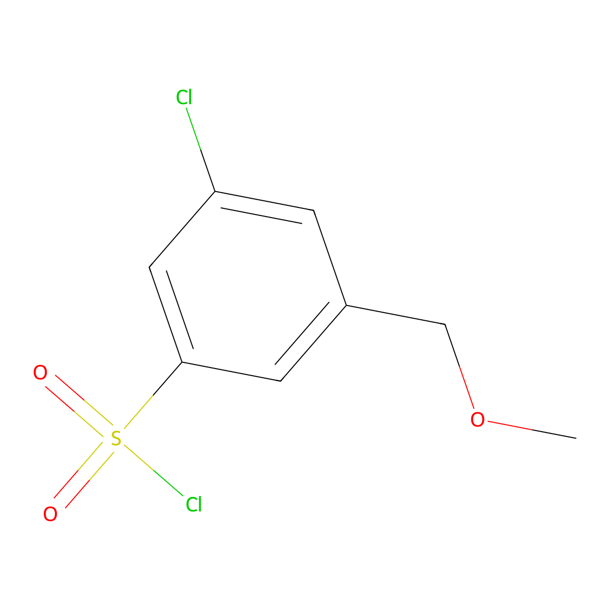 3-Chloro-5-(methoxymethyl)benzene-1-sulfonyl chloride molecular structure, CAS 1549060-12-9