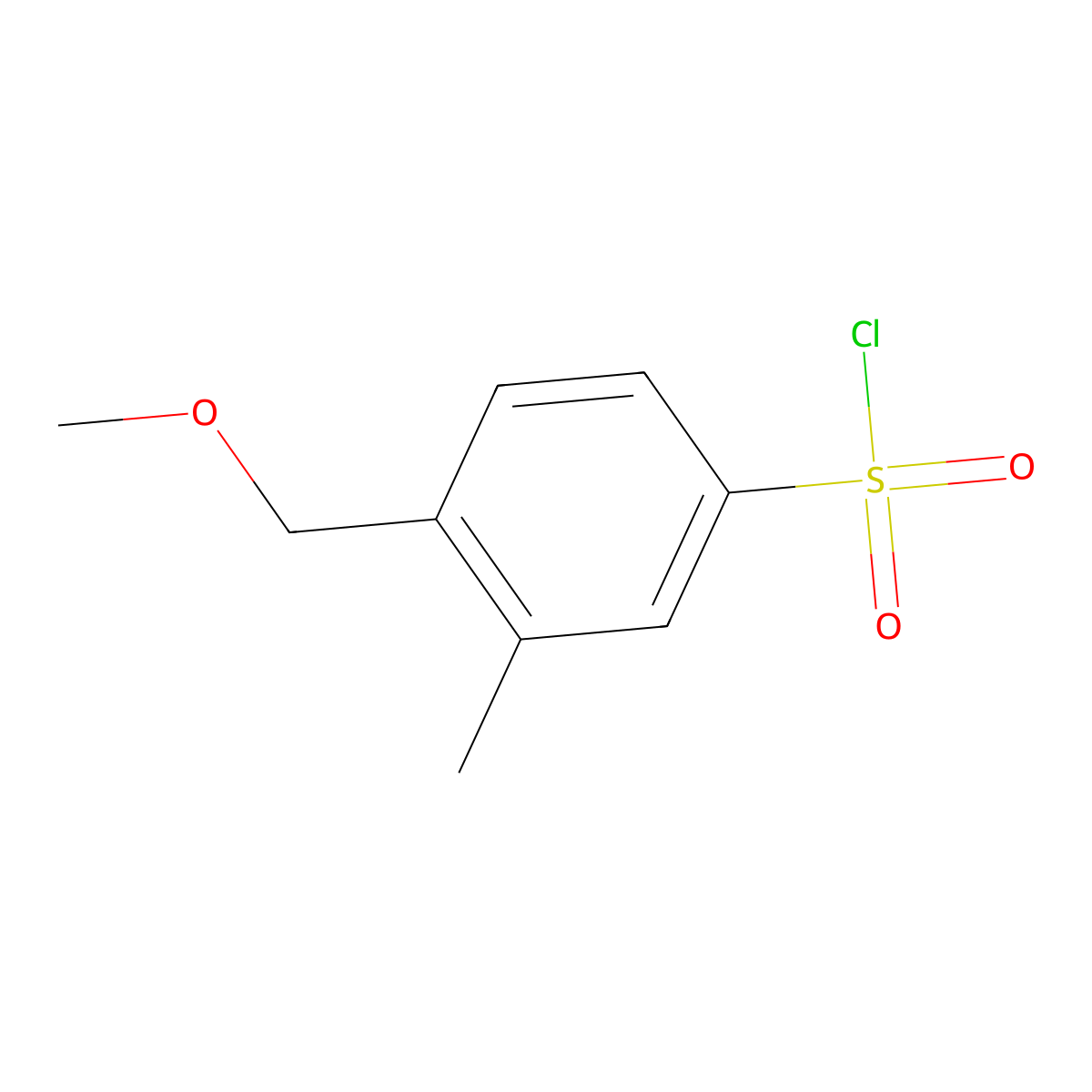 4-(Methoxymethyl)-3-methylbenzenesulfonyl chloride molecular structure, CAS 1549060-15-2