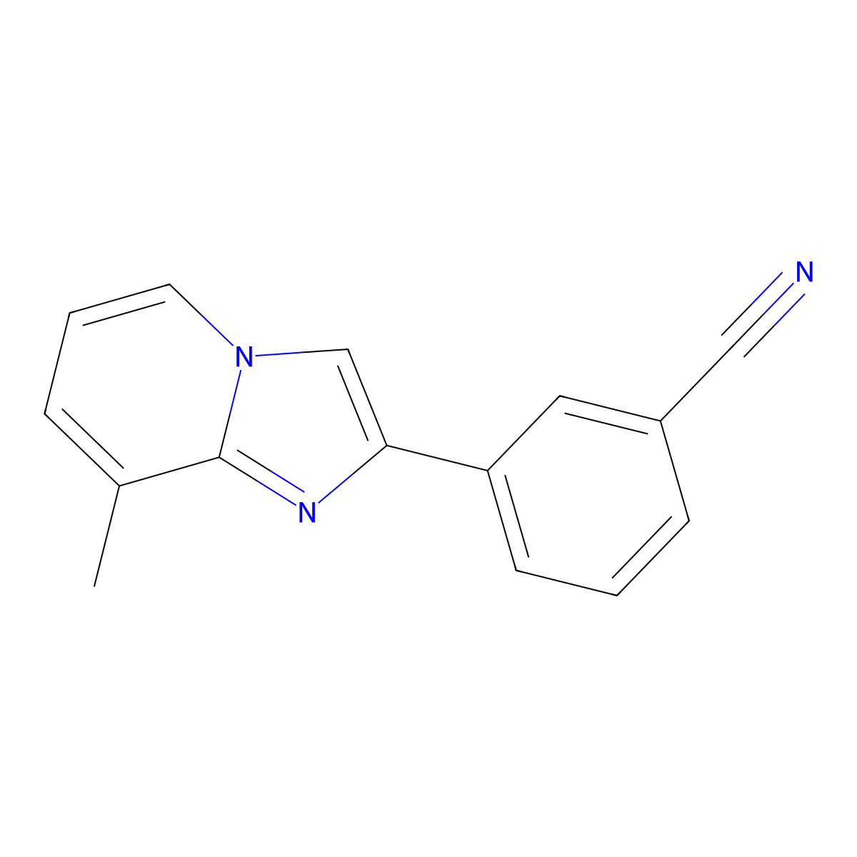 3-(8-Methylimidazo[1,2-a]pyridin-2-yl)benzonitrile molecular structure, CAS 1549067-28-8
