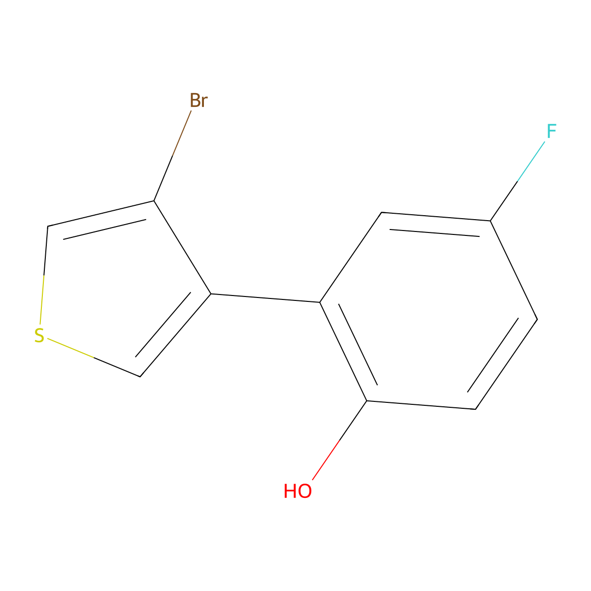 2-(4-Bromo-3-thienyl)-4-fluorophenol molecular structure, CAS 1549078-07-0