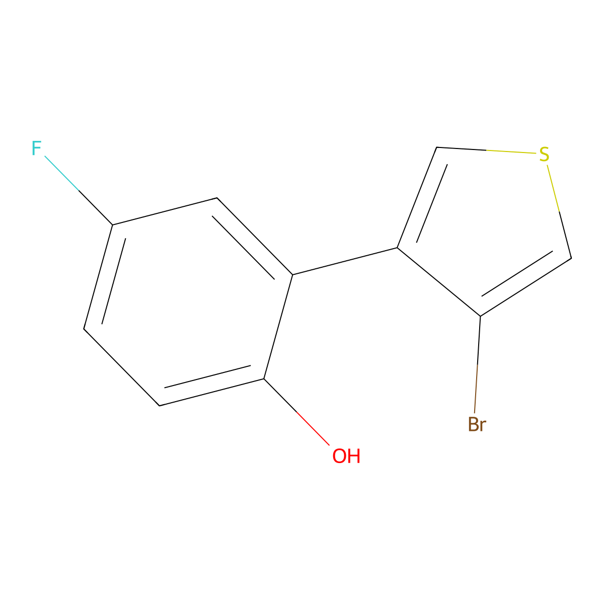 2-(4-Bromo-3-thienyl)-4-fluorophenol molecular structure, CAS 1549078-07-0