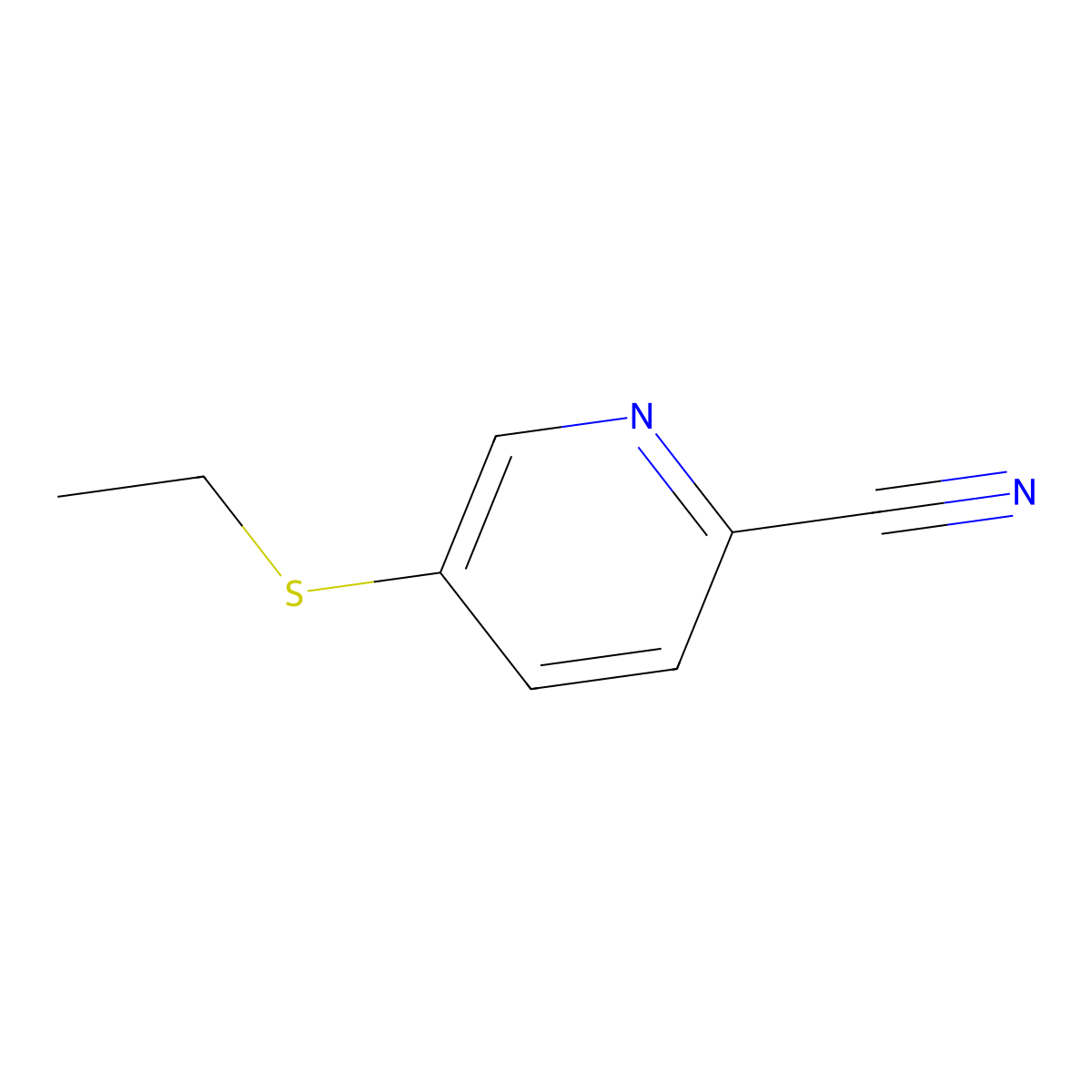5-(Ethylthio)picolinonitrile molecular structure, CAS 1549082-42-9