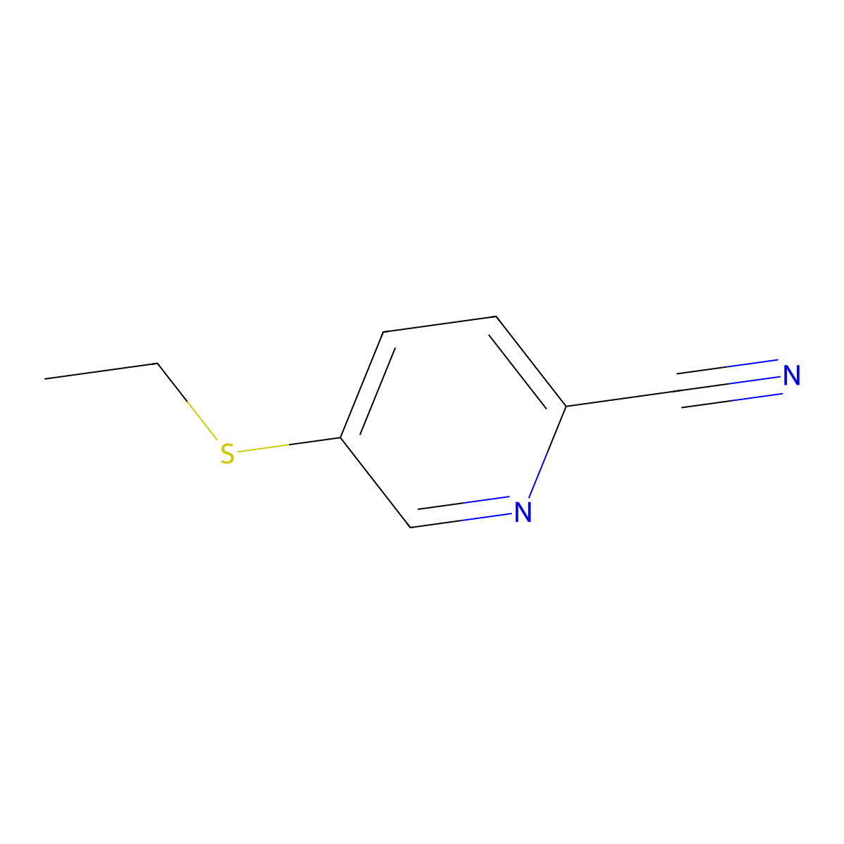 5-(Ethylthio)picolinonitrile molecular structure, CAS 1549082-42-9