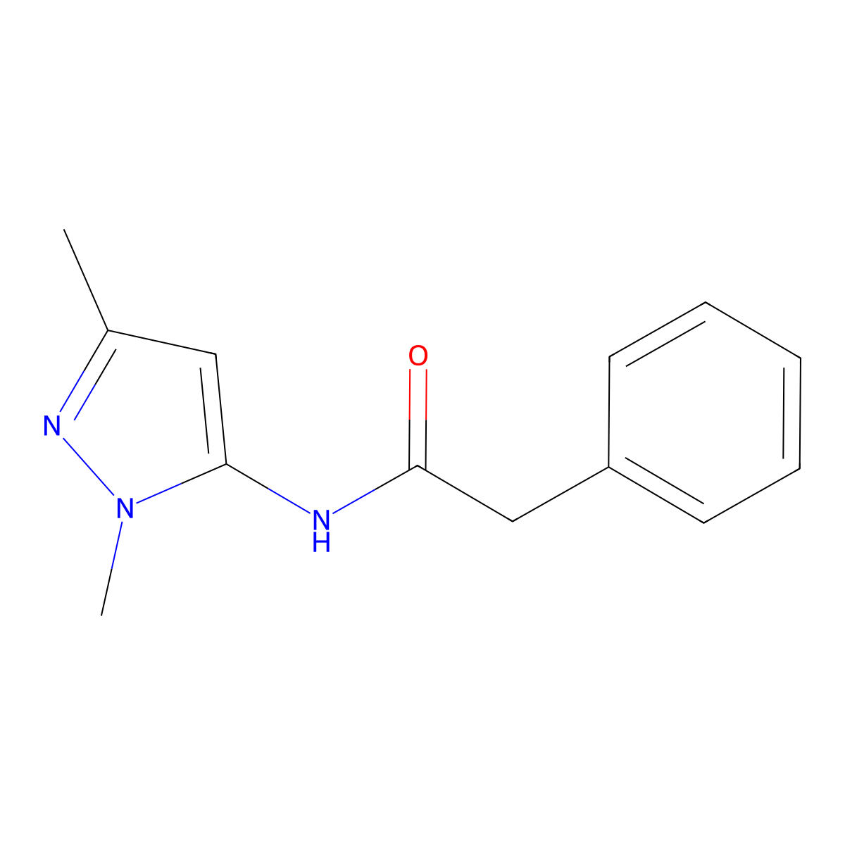 N-(1,3-dimethyl-1H-pyrazol-5-yl)-2-phenylacetamide molecular structure, CAS 154910-85-7