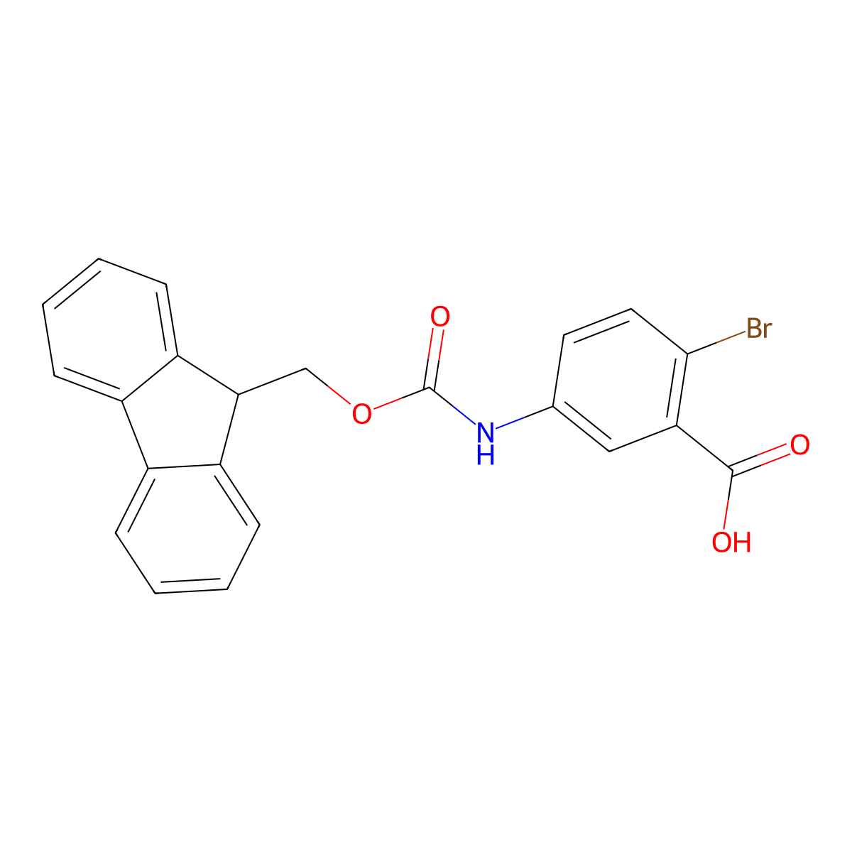 2-bromo-5-({[(9H-fluoren-9-yl)methoxy]carbonyl}amino)benzoicacid molecular structure, CAS 1549103-94-7