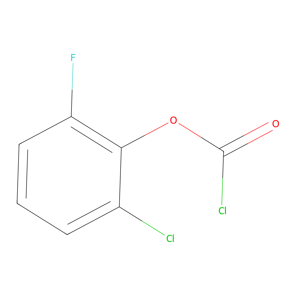 2-Chloro-6-fluorophenyl chloroformate molecular structure, CAS 1549128-30-4
