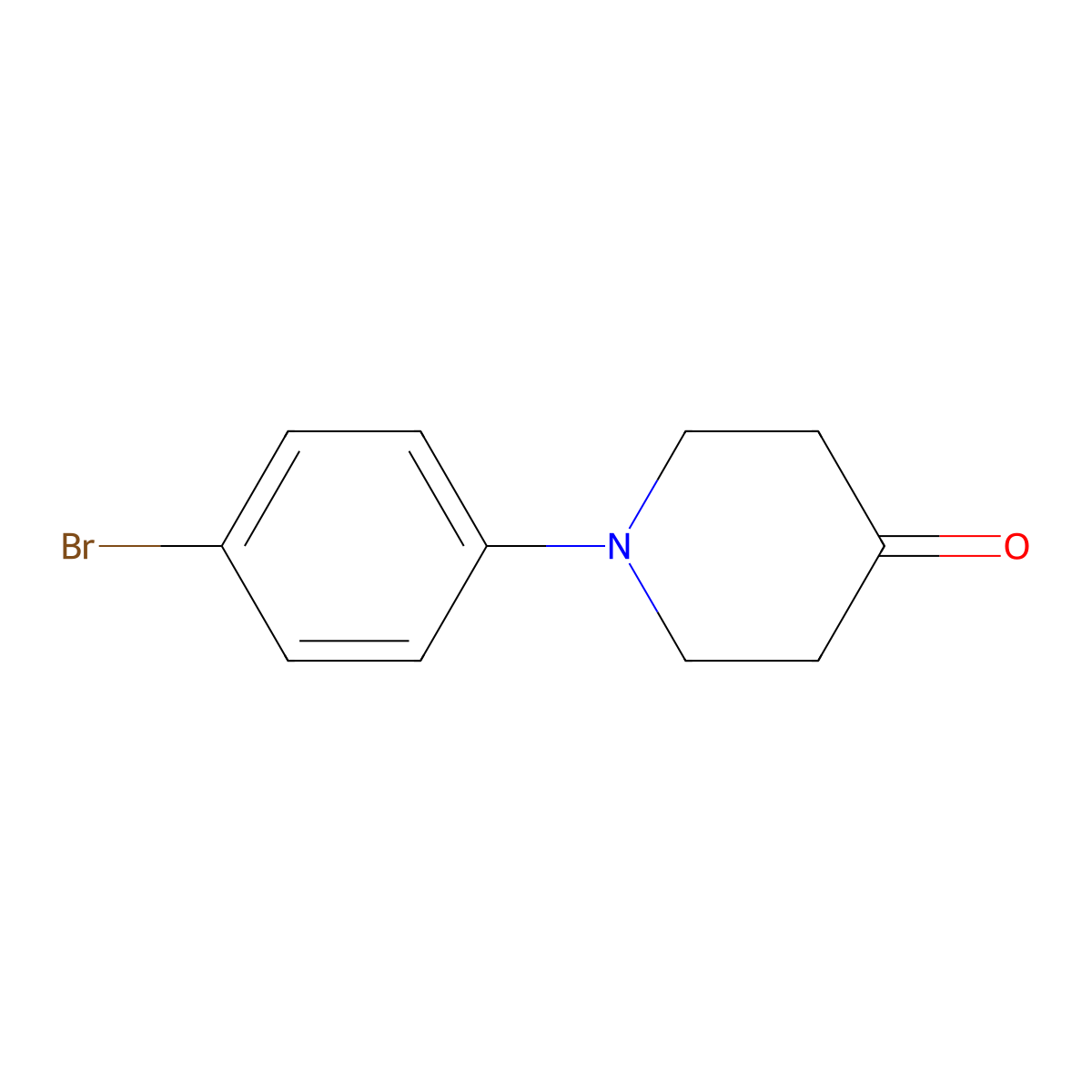 1-(4-Bromophenyl)piperidin-4-one molecular structure, CAS 154913-23-2