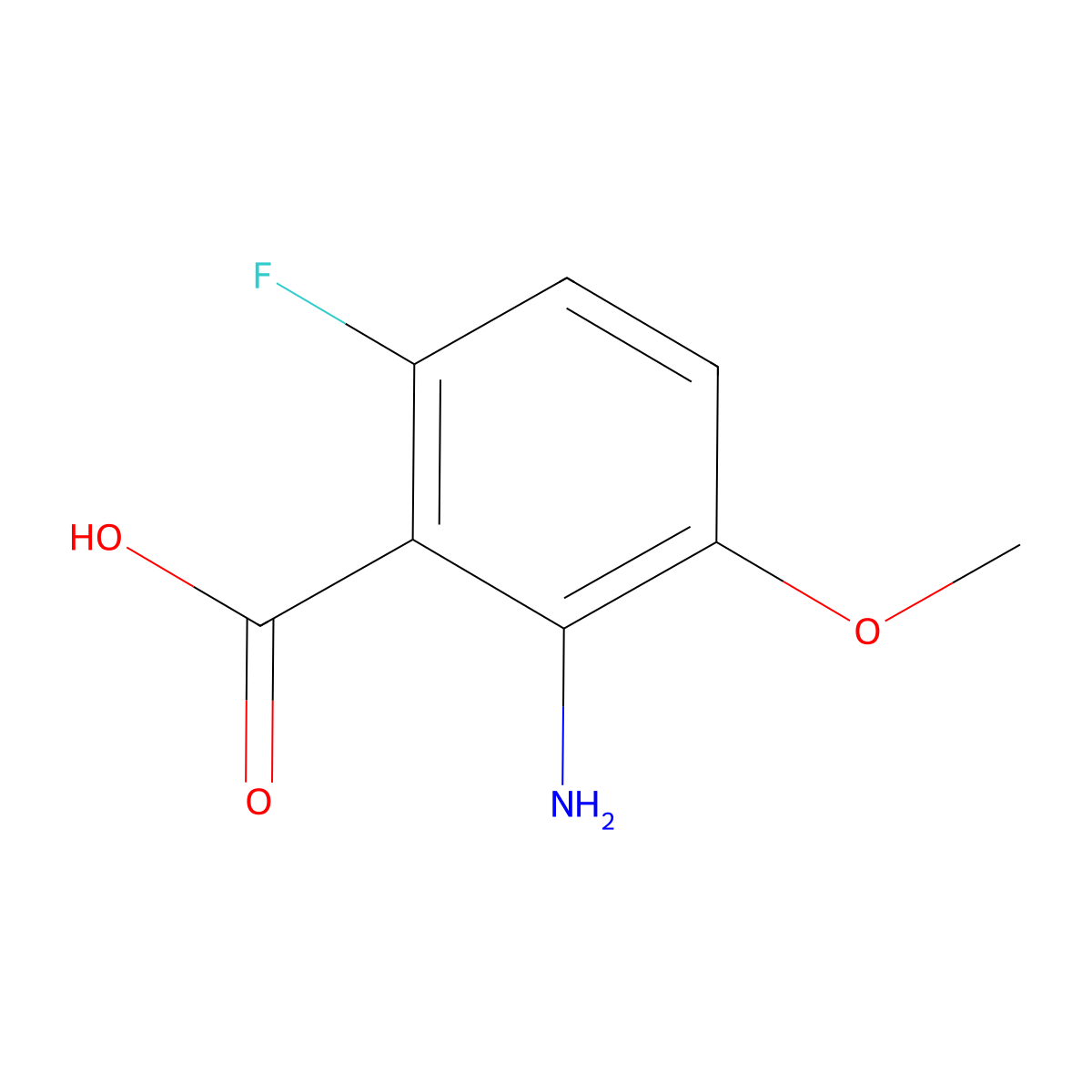 2-Amino-6-fluoro-3-methoxybenzoic acid molecular structure, CAS 1549130-82-6