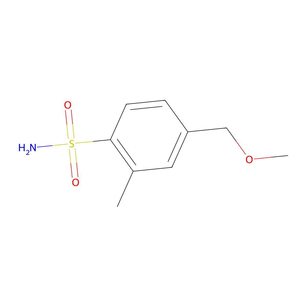 4-(Methoxymethyl)-2-methylbenzene-1-sulfonamide molecular structure, CAS 1549134-68-0