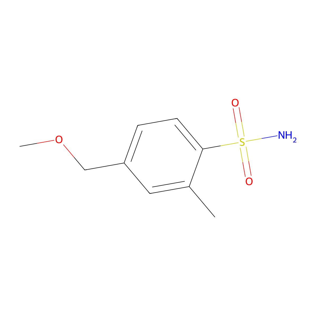 4-(Methoxymethyl)-2-methylbenzene-1-sulfonamide molecular structure, CAS 1549134-68-0