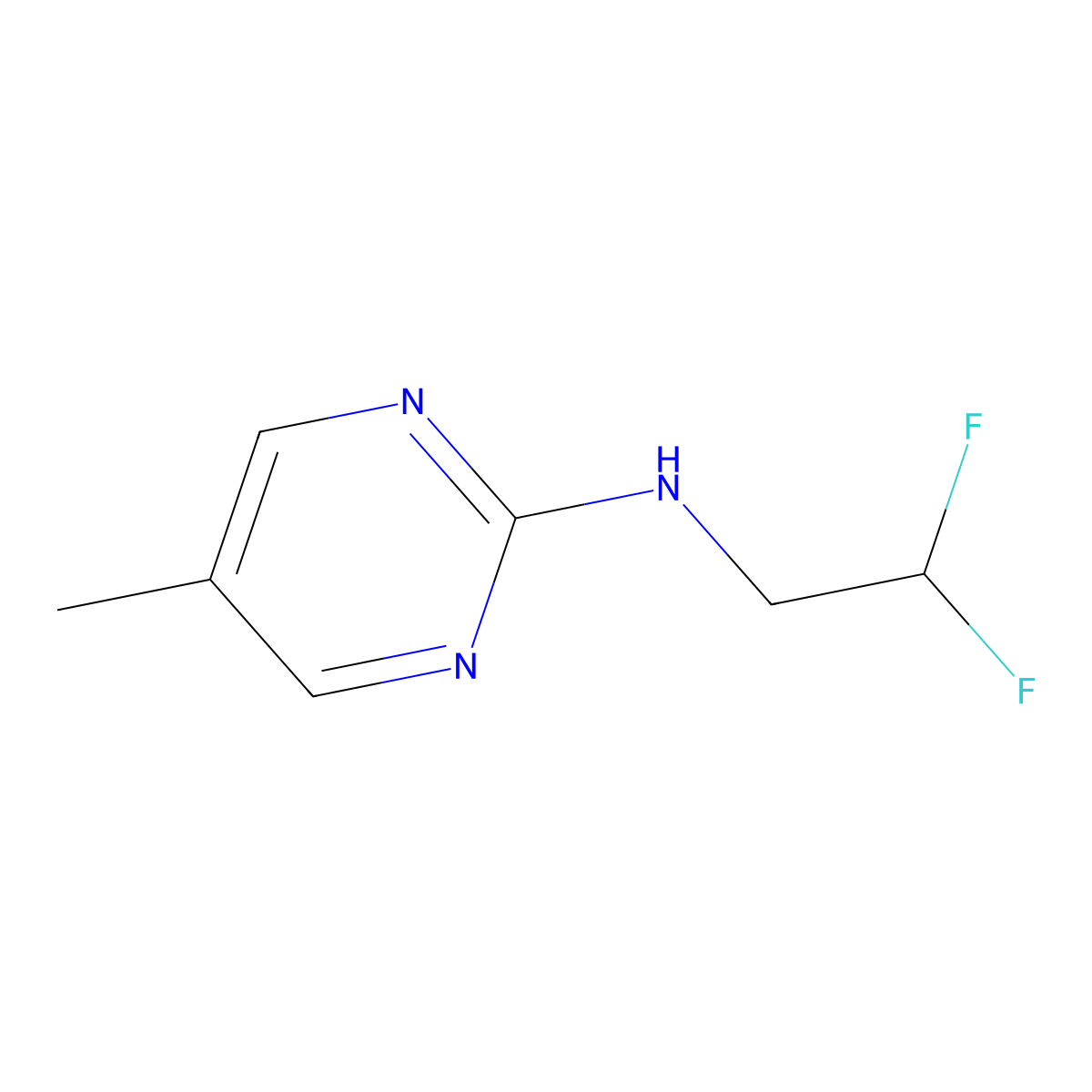 N-(2,2-difluoroethyl)-5-methylpyrimidin-2-amine molecular structure, CAS 1549150-03-9
