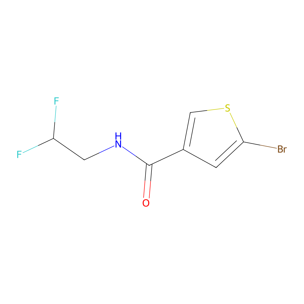 5-bromo-N-(2,2-difluoroethyl)thiophene-3-carboxamide molecular structure, CAS 1549187-22-5