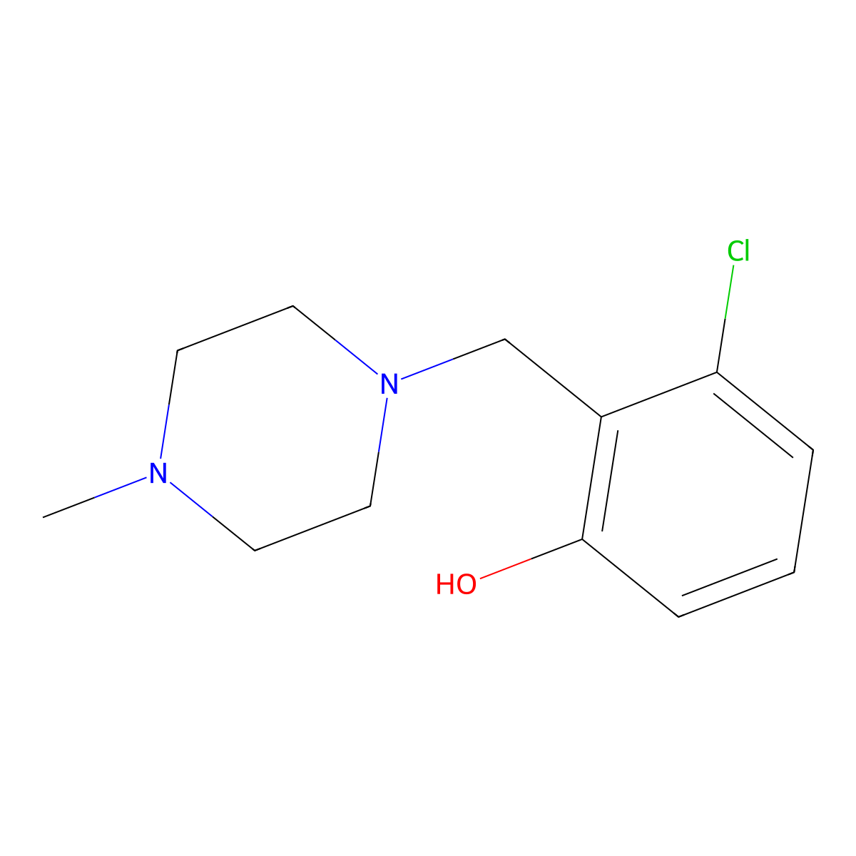 3-Chloro-2-[(4-methylpiperazin-1-YL)methyl]phenol molecular structure, CAS 1549188-06-8