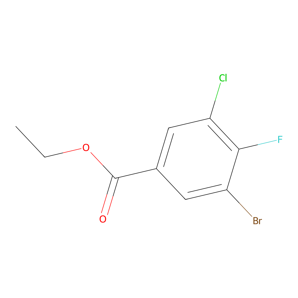 Ethyl 3-bromo-5-chloro-4-fluorobenzoate molecular structure, CAS 1549238-66-5