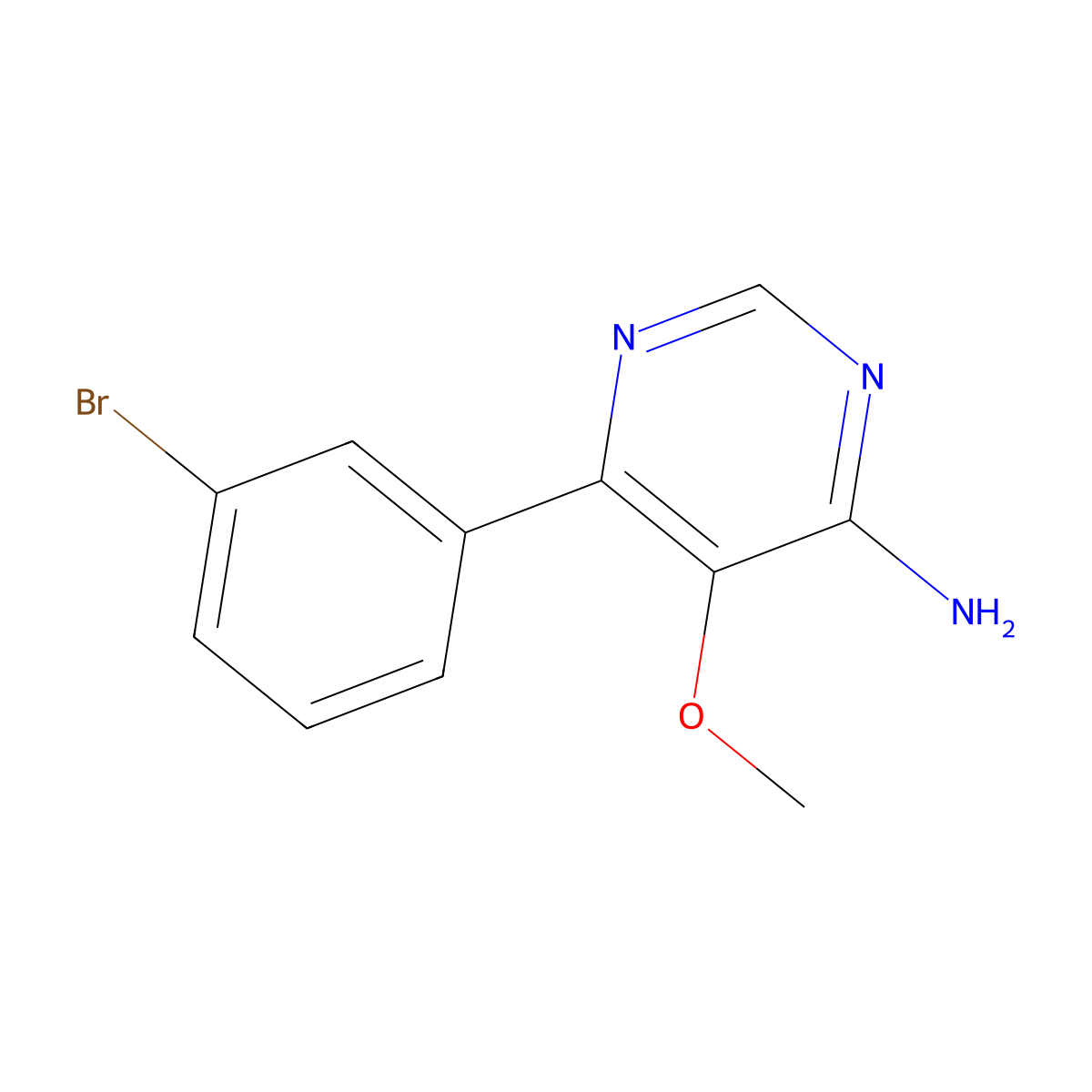 6-(3-Bromophenyl)-5-methoxypyrimidin-4-amine molecular structure, CAS 1549248-83-0