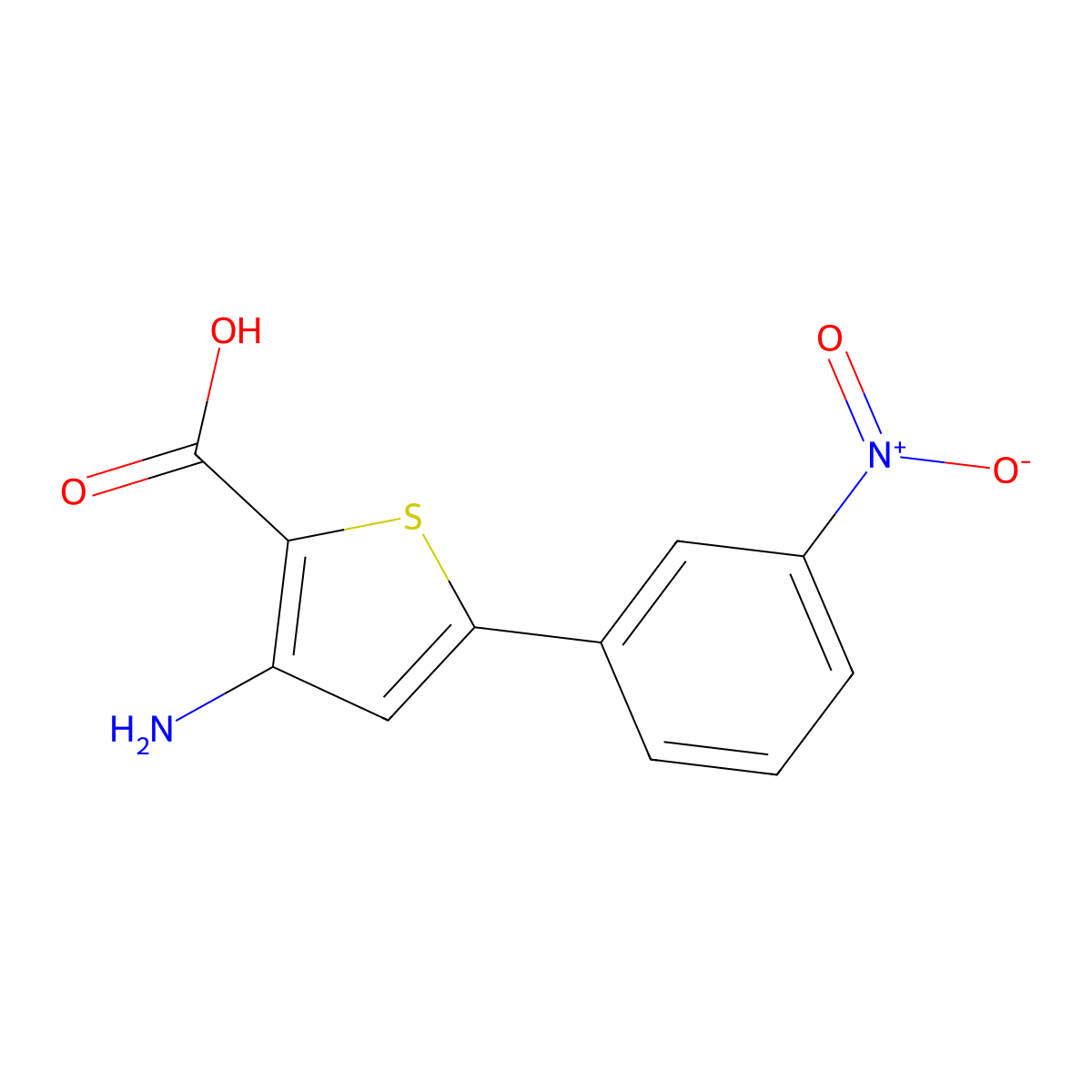 3-Amino-5-(3-nitrophenyl)thiophene-2-carboxylic acid molecular structure, CAS 1549255-95-9