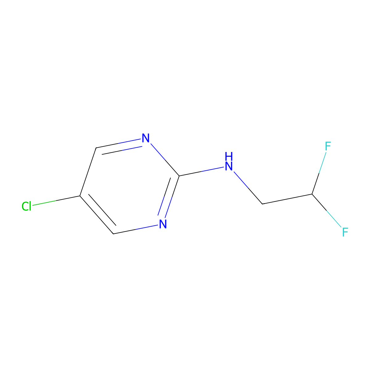 5-chloro-N-(2,2-difluoroethyl)pyrimidin-2-amine molecular structure, CAS 1549264-94-9