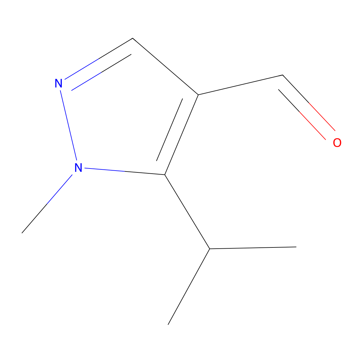 1-Methyl-5-(1-methylethyl)-1H-pyrazole-4-carboxaldehyde molecular structure, CAS 154927-03-4