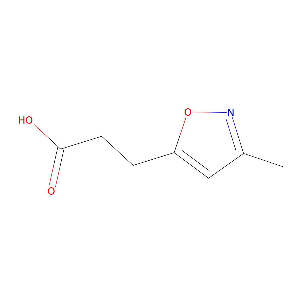 3-(3-Methyl-1,2-oxazol-5-yl)propanoic acid molecular structure, CAS 154928-89-9