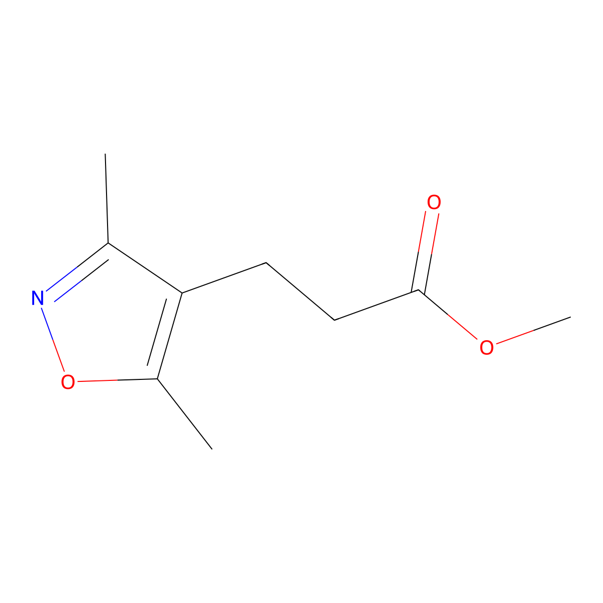 Methyl 3-(3,5-dimethylisoxazol-4-yl)propanoate molecular structure, CAS 154928-90-2