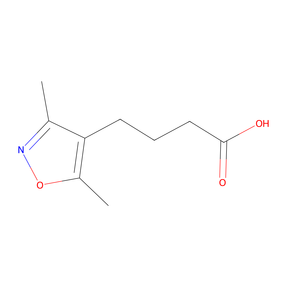 4-(3,5-dimethyl-1,2-oxazol-4-yl)butanoic Acid molecular structure, CAS 154928-92-4