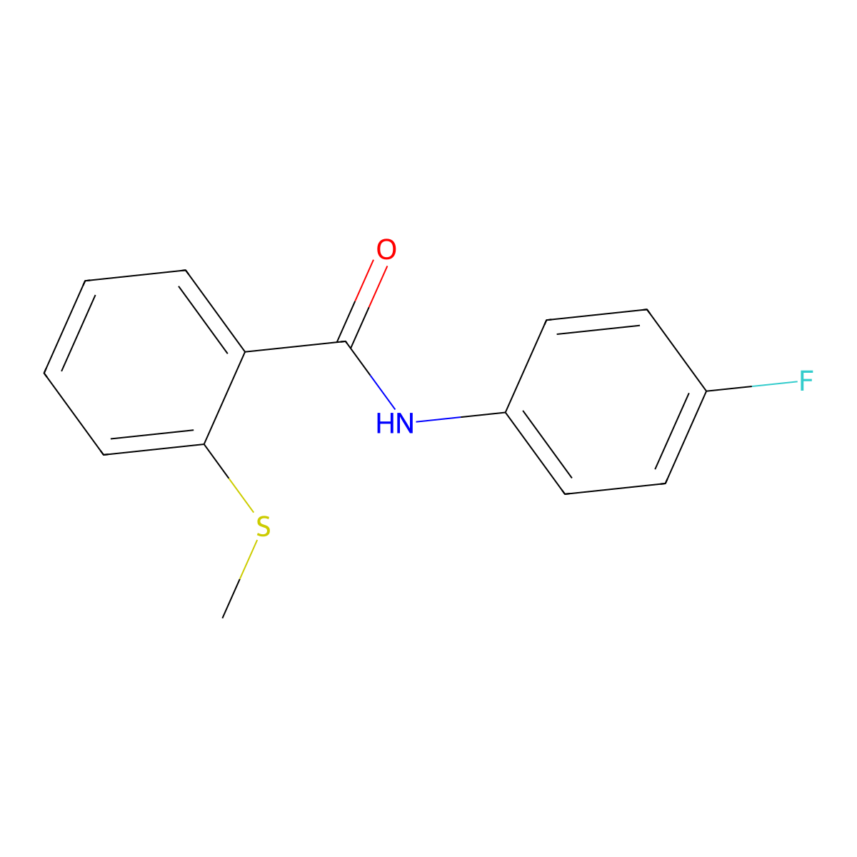 N-(4-fluorophenyl)-2-methylsulfanylbenzamide molecular structure, CAS 154931-76-7