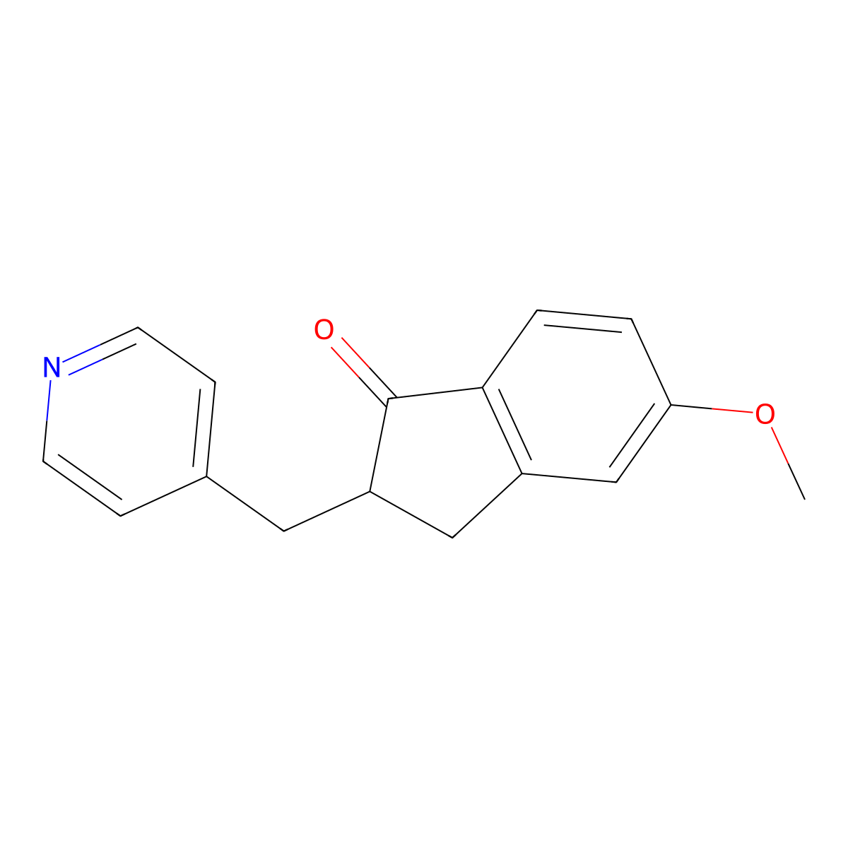 5-methoxy-2-(pyridin-4-ylmethyl)-2,3-dihydro-1H-inden-1-one molecular structure, CAS 154932-68-0