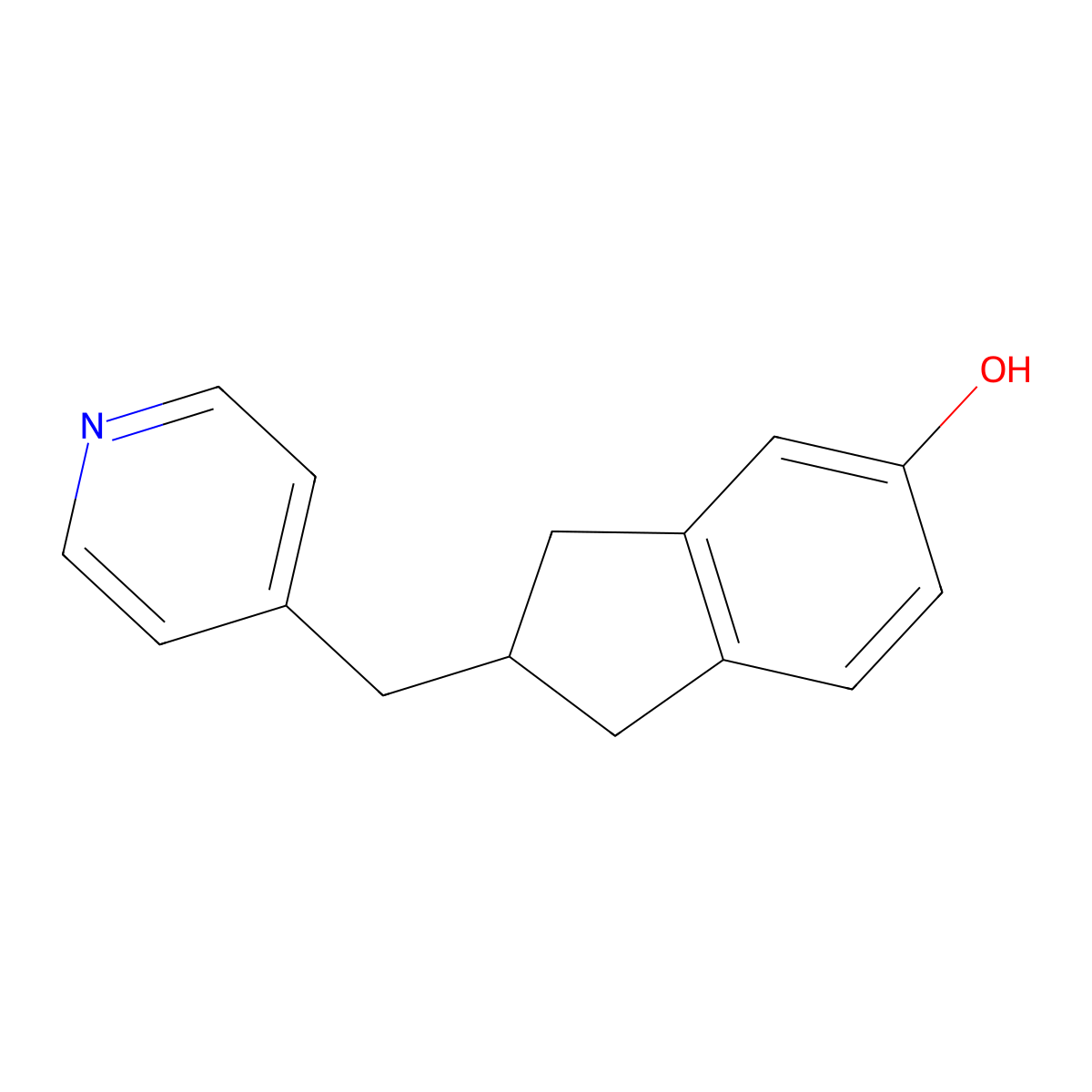 2-(pyridin-4-ylmethyl)-2,3-dihydro-1H-inden-5-ol molecular structure, CAS 154932-75-9