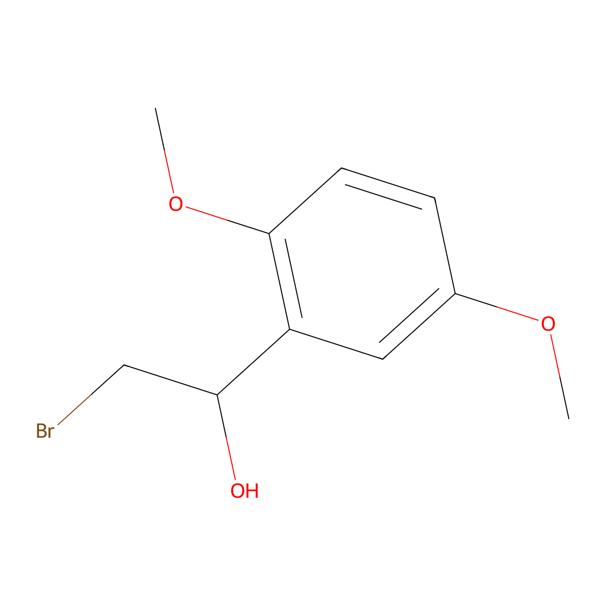 2-Bromo-1-(2,5-dimethoxyphenyl)ethan-1-ol molecular structure, CAS 1549327-88-9