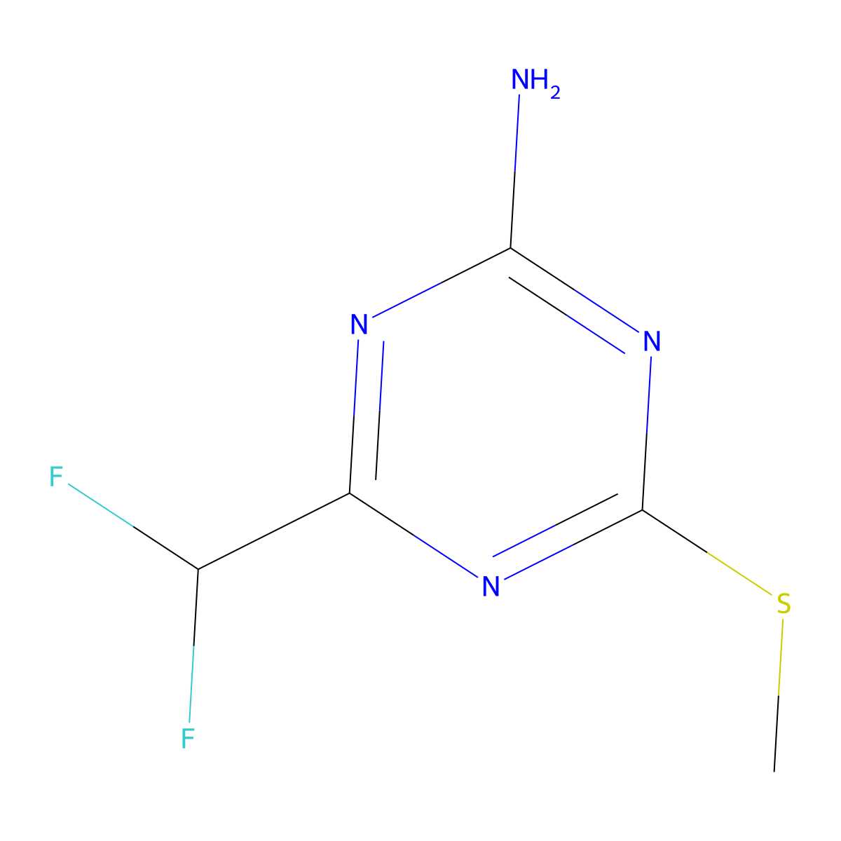4-(Difluoromethyl)-6-(methylsulfanyl)-1,3,5-triazin-2-amine molecular structure, CAS 1549330-09-7