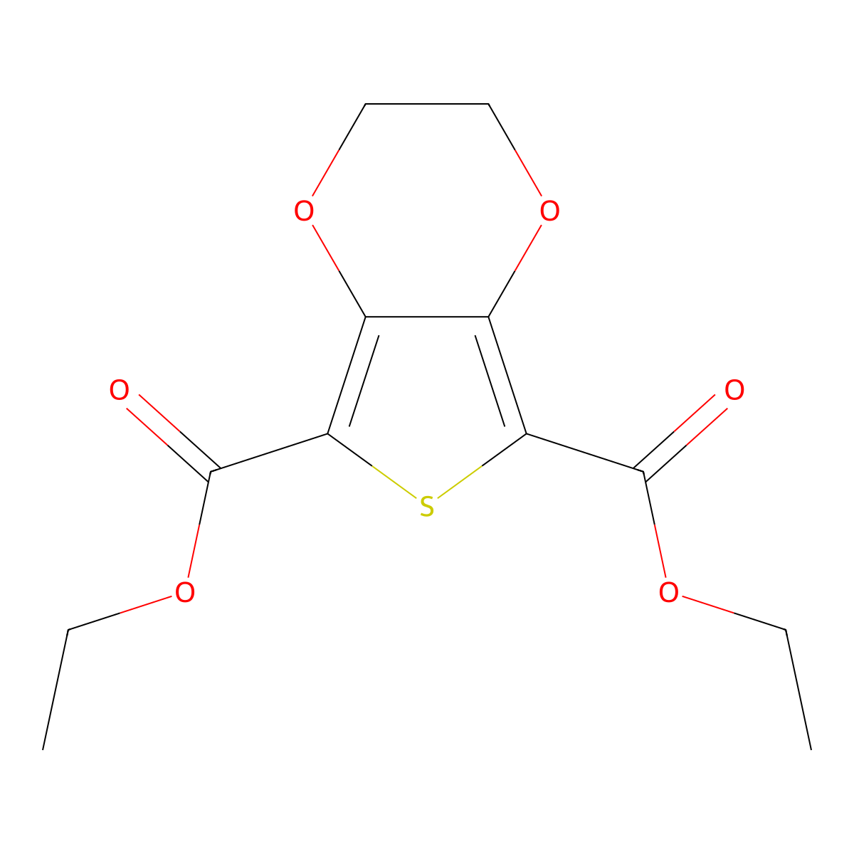 Diethyl 2,3-dihydrothieno[3,4-b][1,4]dioxine-5,7-dicarboxylate molecular structure, CAS 154934-13-1