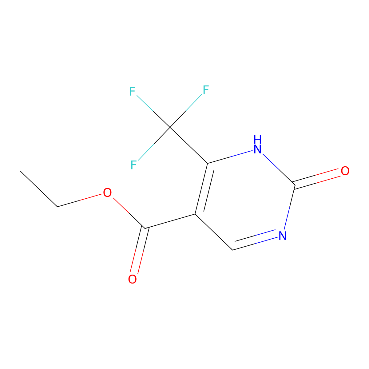 Ethyl 2-oxo-6-(trifluoromethyl)-1,2-dihydropyrimidine-5-carboxylate molecular structure, CAS 154934-97-1