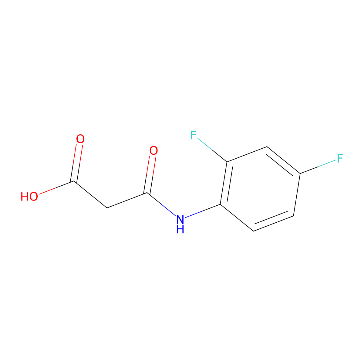 3-(2,4-Difluoroanilino)-3-oxopropanoic acid molecular structure, CAS 154935-07-6