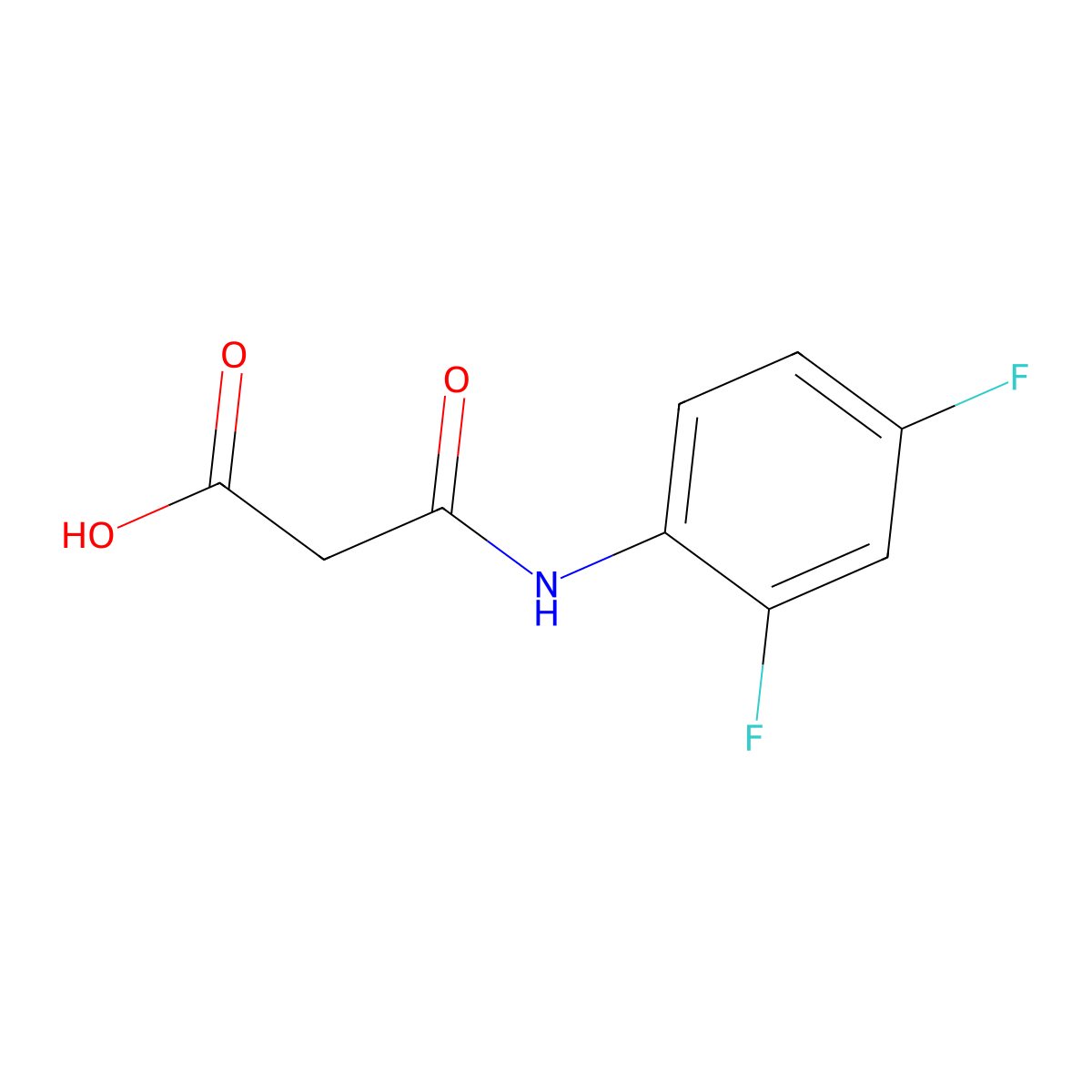 3-(2,4-Difluoroanilino)-3-oxopropanoic acid molecular structure, CAS 154935-07-6