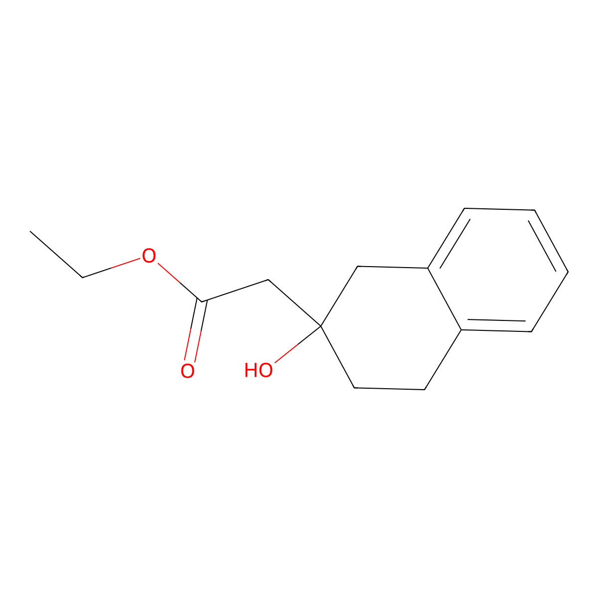 Ethyl 2-(2-hydroxy-1,2,3,4-tetrahydronaphthalen-2-yl)acetate molecular structure, CAS 154935-59-8