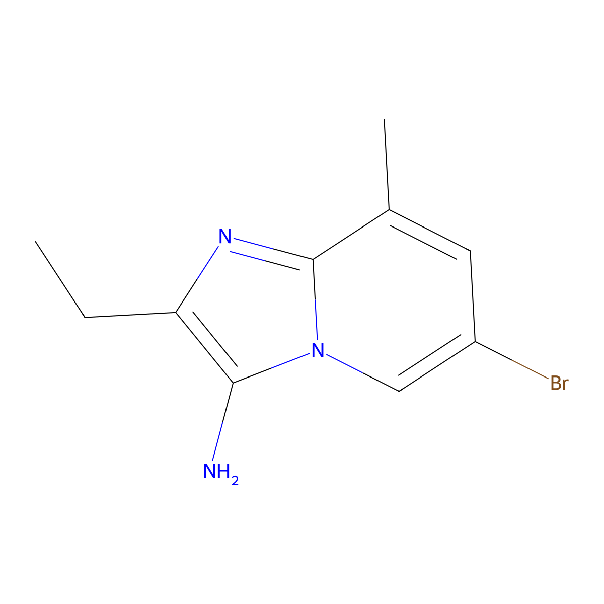 6-Bromo-2-ethyl-8-methylimidazo[1,2-a]pyridin-3-amine molecular structure, CAS 1549360-60-2