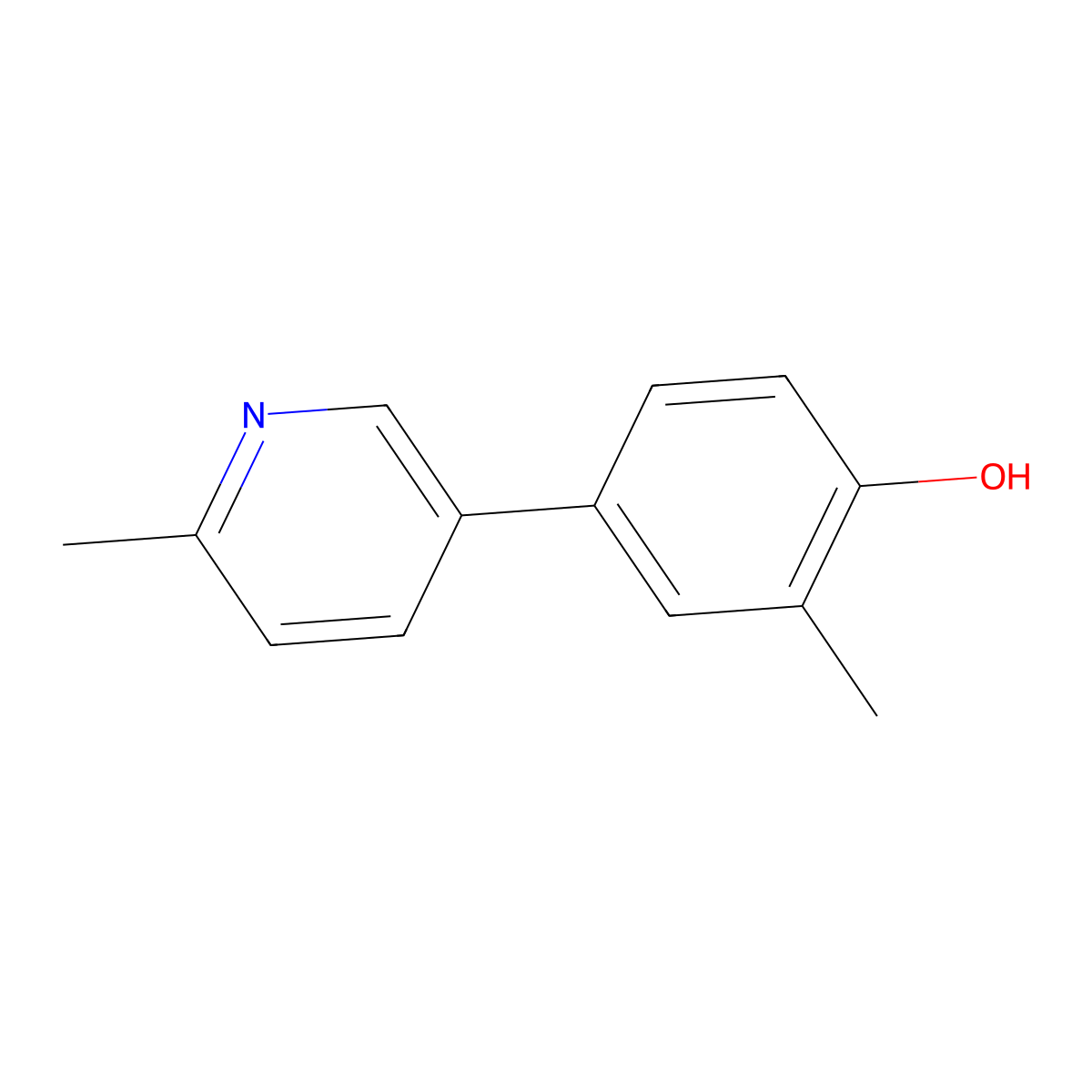 2-Methyl-4-(6-methyl-3-pyridinyl)phenol molecular structure, CAS 1549364-90-0