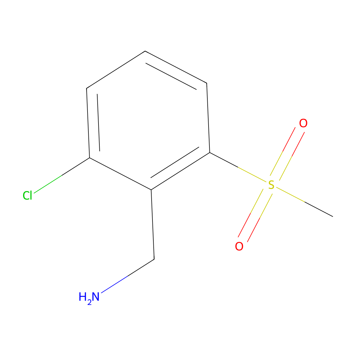 (2-Chloro-6-methanesulfonylphenyl)methanamine molecular structure, CAS 1549394-23-1