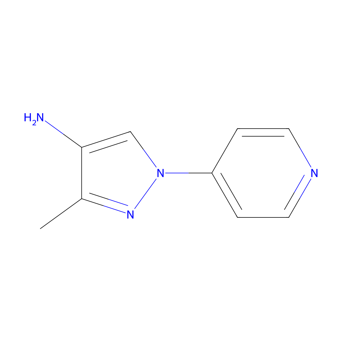3-Methyl-1-(pyridin-4-yl)-1H-pyrazol-4-amine molecular structure, CAS 1549403-80-6
