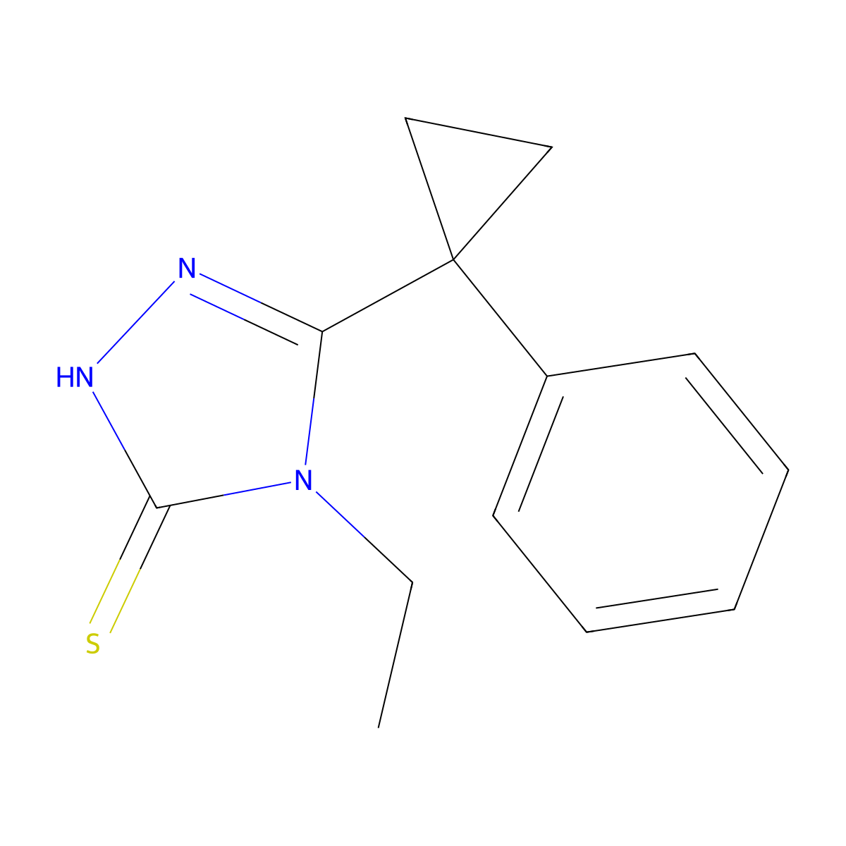 4-ethyl-3-(1-phenylcyclopropyl)-4,5-dihydro-1H-1,2,4-triazole-5-thione molecular structure, CAS 1549410-63-0
