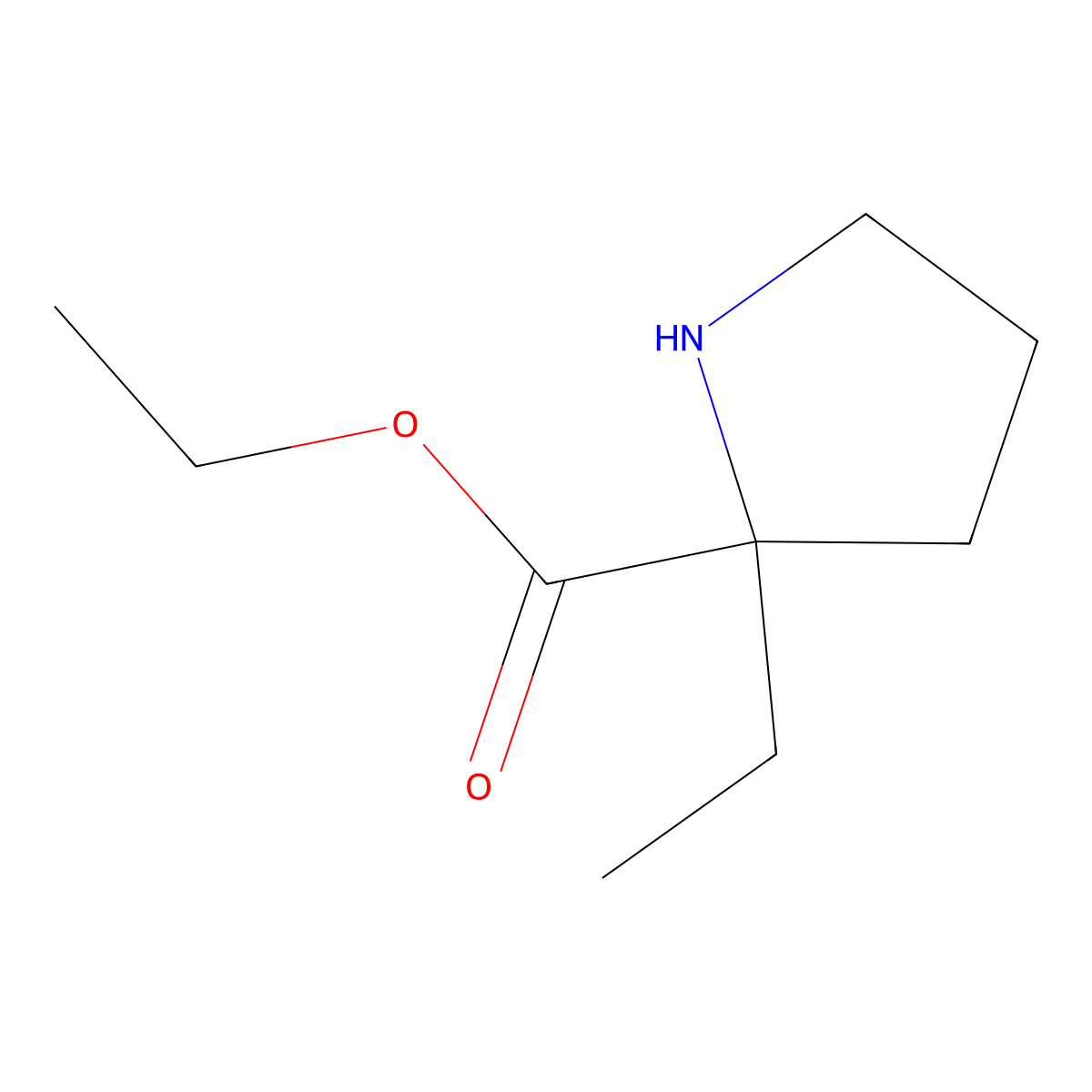 Ethyl 2-ethylpyrrolidine-2-carboxylate molecular structure, CAS 1549422-58-3